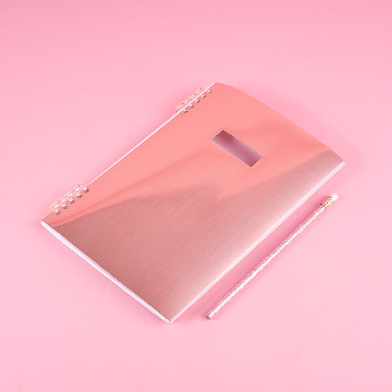 MINISO ROSE GOLD SERIES B5 LOOSE-LEAF WIRE-BOUND BOOK ( 64 SHEETS ) PDQ 2015307610102 STATIONERY & GIFT