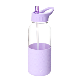 MINISO PLASTIC WATER BOTTLE WITH HANDLE AND SOLID COLOR SLEEVE (1000ML)(PURPLE) 2014795914105 PLASTIC WATER BOTTLE
