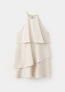 MANGO CREAM 37021377-05 MANGO WOMEN DRESS-3