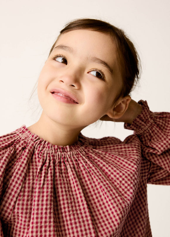 MANGO VICHY 37086344-70 KIDS BABY GIRL BLOUSE