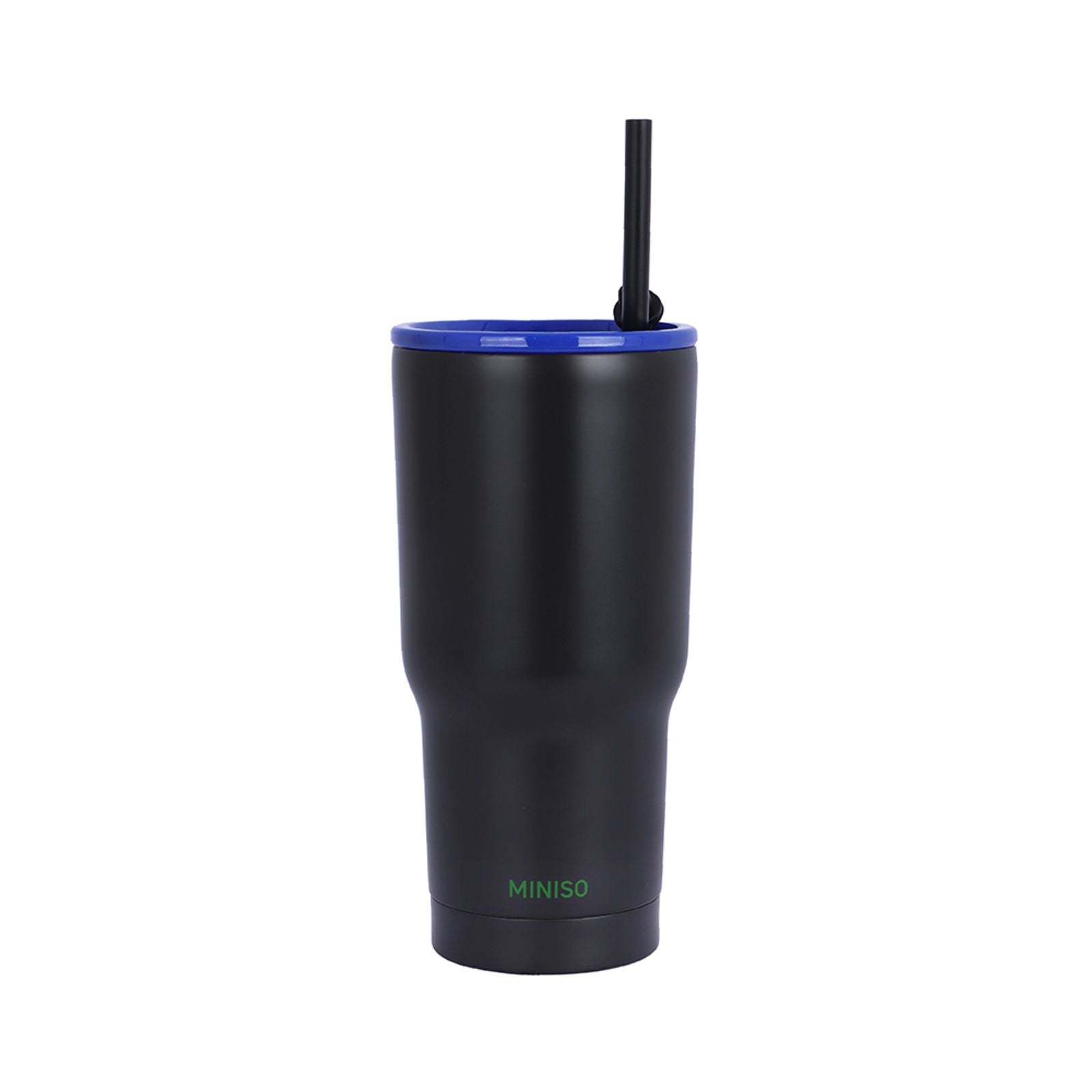 MINISO DOPAMINE SERIES DOUBLE WALL STEEL BOTTLE WITH STRAW 600ML(BLACK) 2022743711102 PLASTIC WATER BOTTLE