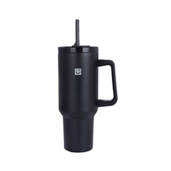 MINISO DOPAMINE SERIES DOUBLE WALL STEEL BOTTLE WITH HANDLE & STRAW 1200ML(BLACK) 2022743814100 PLASTIC WATER BOTTLE