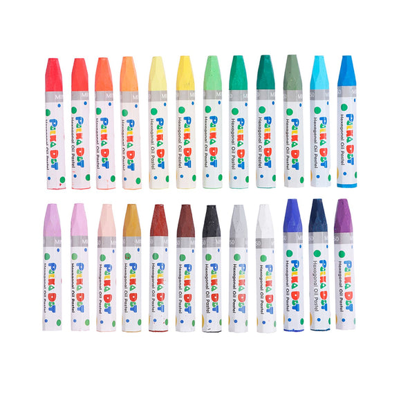 MINISO POLKA DOTS SERIES HEXAGONAL OIL PASTEL SET (24 COLORS) 2028711910102