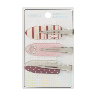 MINISO KOREAN STYLE MOCHA SHINY HAIR CLIPS (3 PCS) 2028034010107 FASHION HAIR CLIP