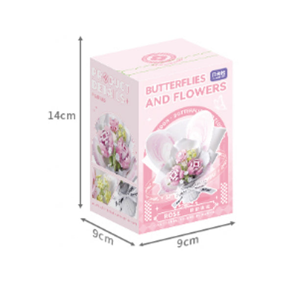 MINISO BUTTERFLIES & FLOWERS BUILDING BLOCKS(ROSE) 2025371611103 REGULAR BUILDING BLOCKS