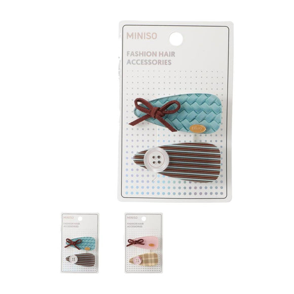 MINISO KOREAN STYLE MOCHA HAIR CLIPS (2 PCS) 2028034310108 FASHION HAIR CLIP
