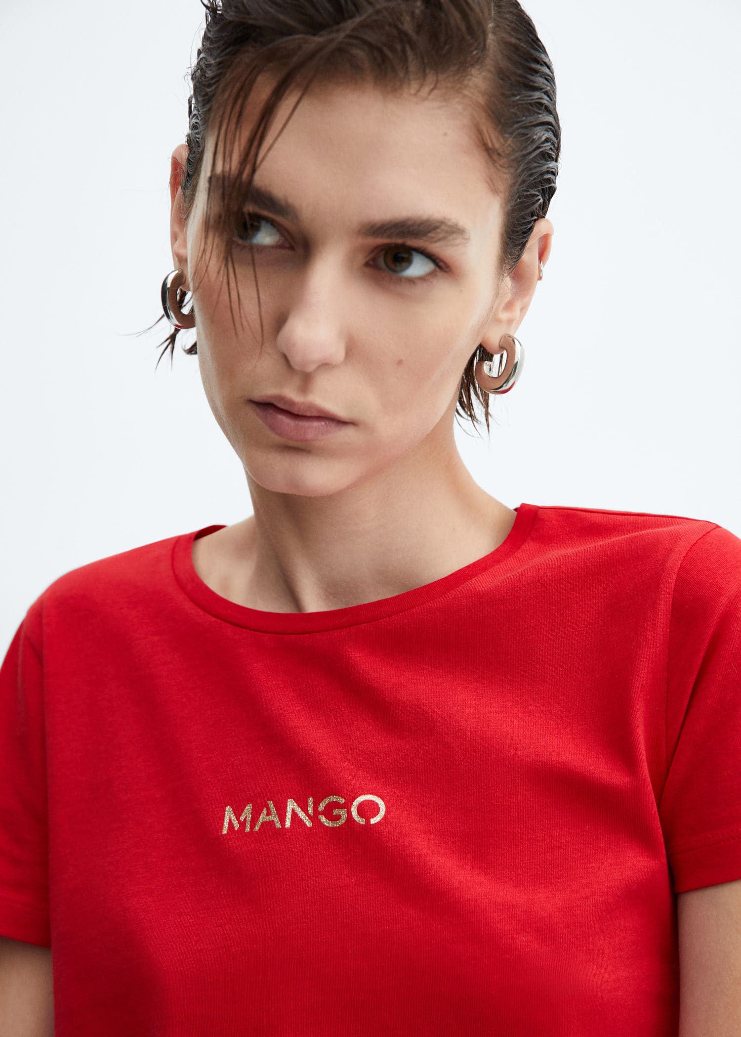 MANGO MANGOLOG-H 67010426-70 MANGO WOMEN T-SHIRT SHORT SLEEVE