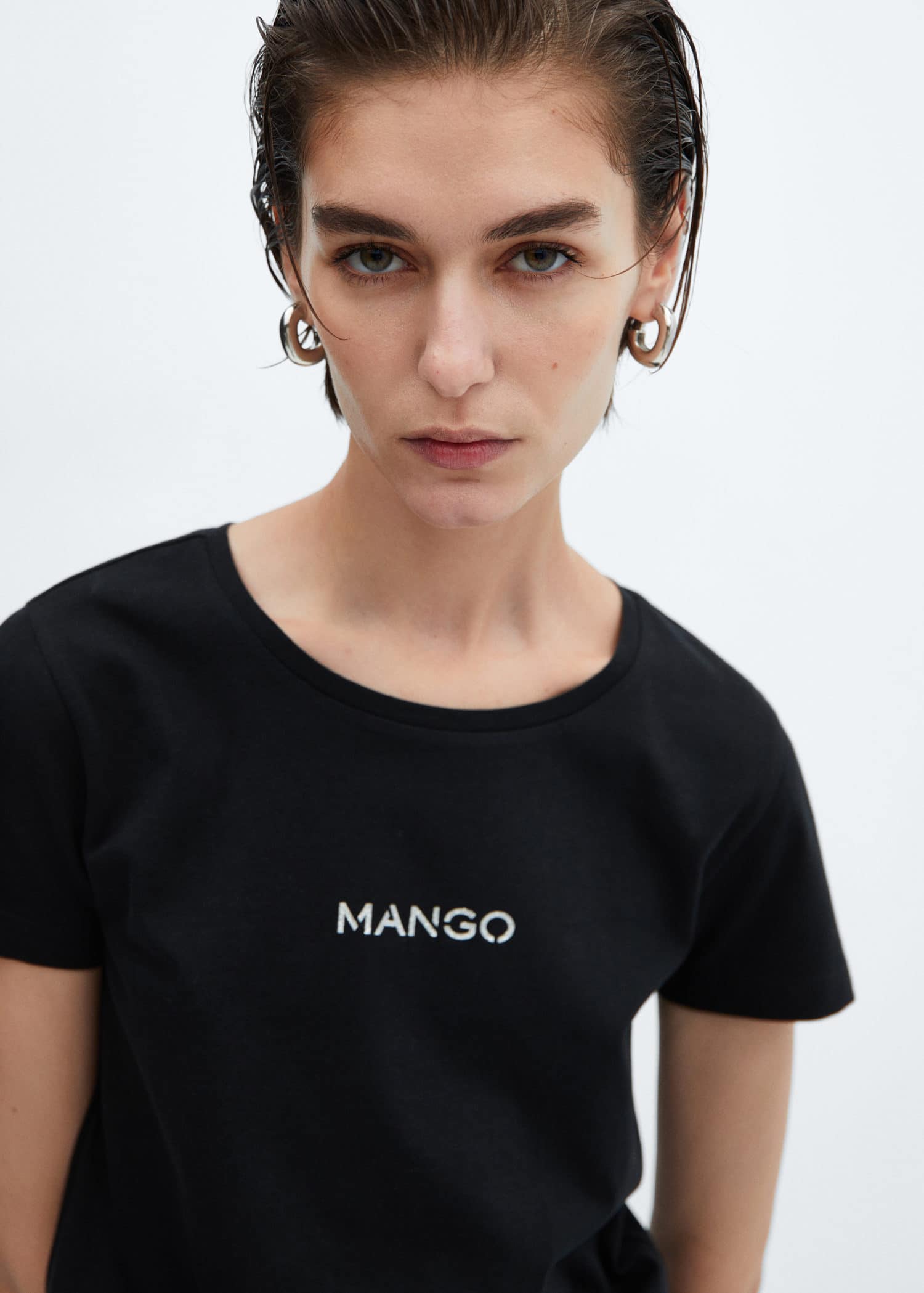 MANGO MANGOLOG-H 67010426-99 MANGO WOMEN T-SHIRT SHORT SLEEVE