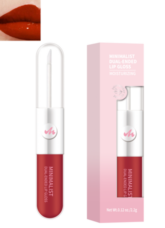 MINISO MINIMALIST DUAL-ENDED LIP GLOSS(03 TANGERINE RED) 2027189011106 LIQUID LIPSTICK