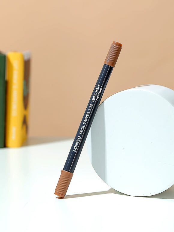 MINISO WATER SOLUBLE DOUBLE HEADED COLORED PEN (CHOCOLATE) 0400013061 MARKER
