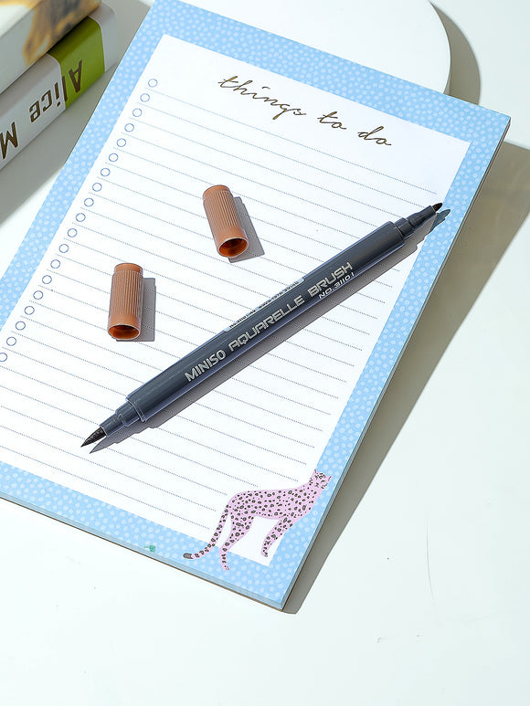 MINISO WATER SOLUBLE DOUBLE HEADED COLORED PEN (CHOCOLATE) 0400013061 MARKER