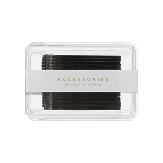 MINISO 5CM BLACK CLASSIC STRAIGHT HAIR CLIP 40PCS 2007301210105 HAIR CLIPS IN STORAGE BOX