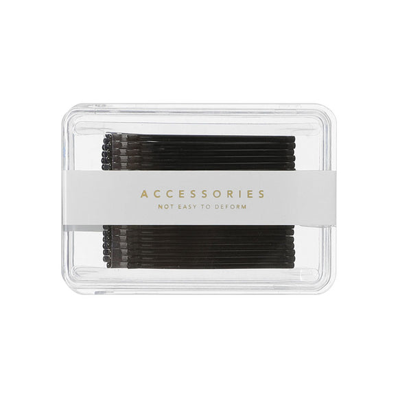 MINISO 5CM BLACK CLASSIC STRAIGHT HAIR CLIP 40PCS 2007301210105 HAIR CLIPS IN STORAGE BOX
