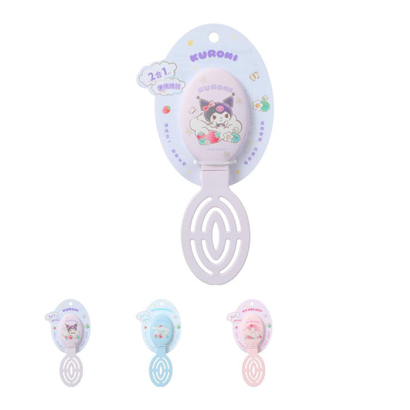 MINISO HELLO KITTY AND FRIENDS STRAWBERRY COLLECTION PORTABLE BRUSH WITH MIRROR 2021938110102 COMB