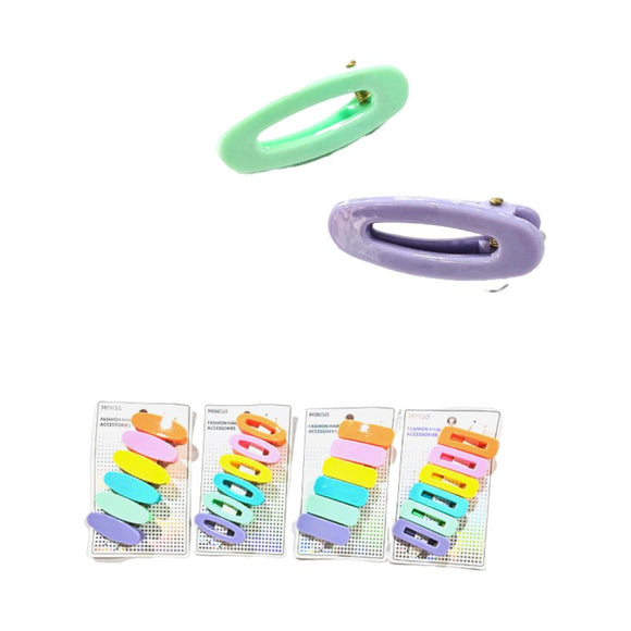 MINISO COLORFUL SERIES MACARON COLOR HAIR CLIP ( 6 PCS ) 2014728710101 HAIR CLIP