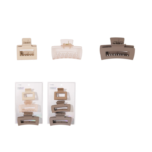 MINISO MATTE SQUARE HAIR CLAW CLIPS (3 PCS) 2015500610107 HAIR DUCK CLIP