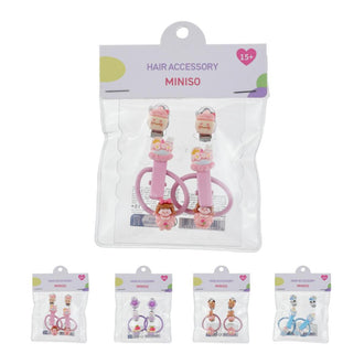 MINISO IN-BAG SERIES CLIP-ON EARRINGS & HAIR TIE SET (6 PCS) 2028080710105 HAIR CLIPPERS