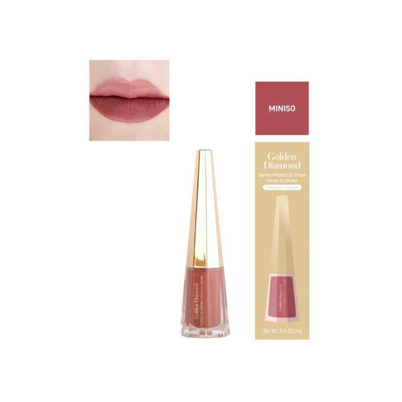 MINISO GOLDEN DIAMOND MATTE LIP GLOSS(02 NUDE PINK) 2027634111108 LIQUID LIPSTICK