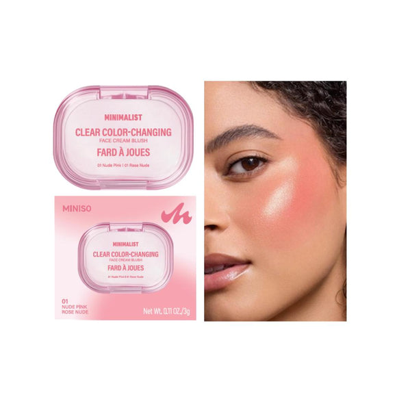 MINISO MINIMALIST CLEAR COLOR-CHANGING FACE CREAM BLUSH(01 NUDE PINK) 2028344511103 BLUSHER