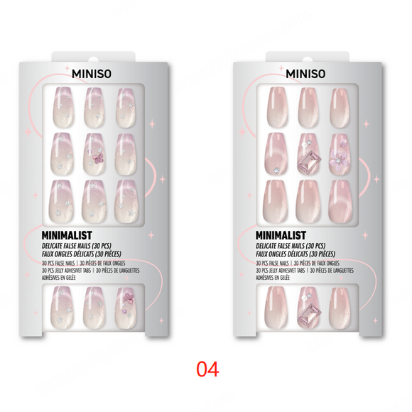 MINISO SPARKLE SERIES FALSE NAILS WITH JELLY ADHESIVE TABS(04) 2026990116109