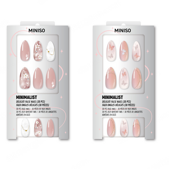 MINISO SPARKLE SERIES FALSE NAILS WITH JELLY ADHESIVE TABS(01) 2026990112101