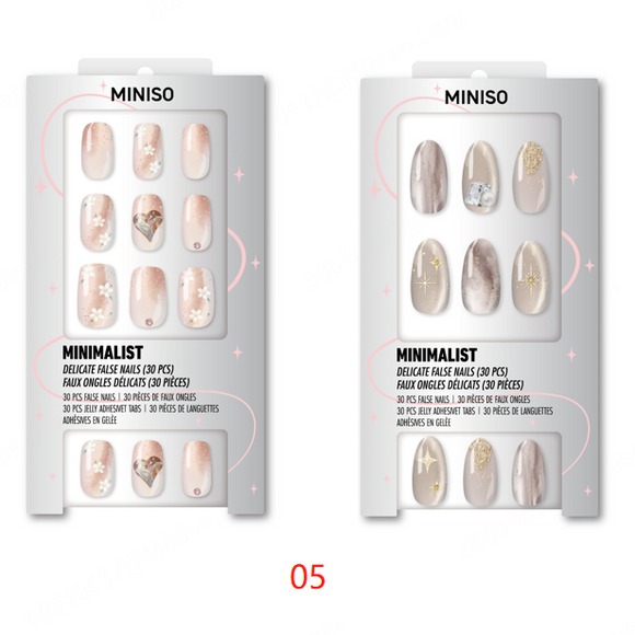 MINISO SPARKLE SERIES FALSE NAILS WITH JELLY ADHESIVE TABS(05) 2026990115102
