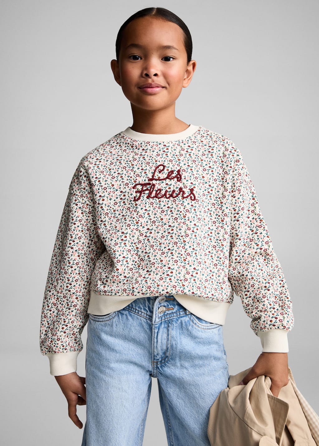 MANGO FLEURS 77007706-92 MANGO KIDS GIRL SWEATSHIRT