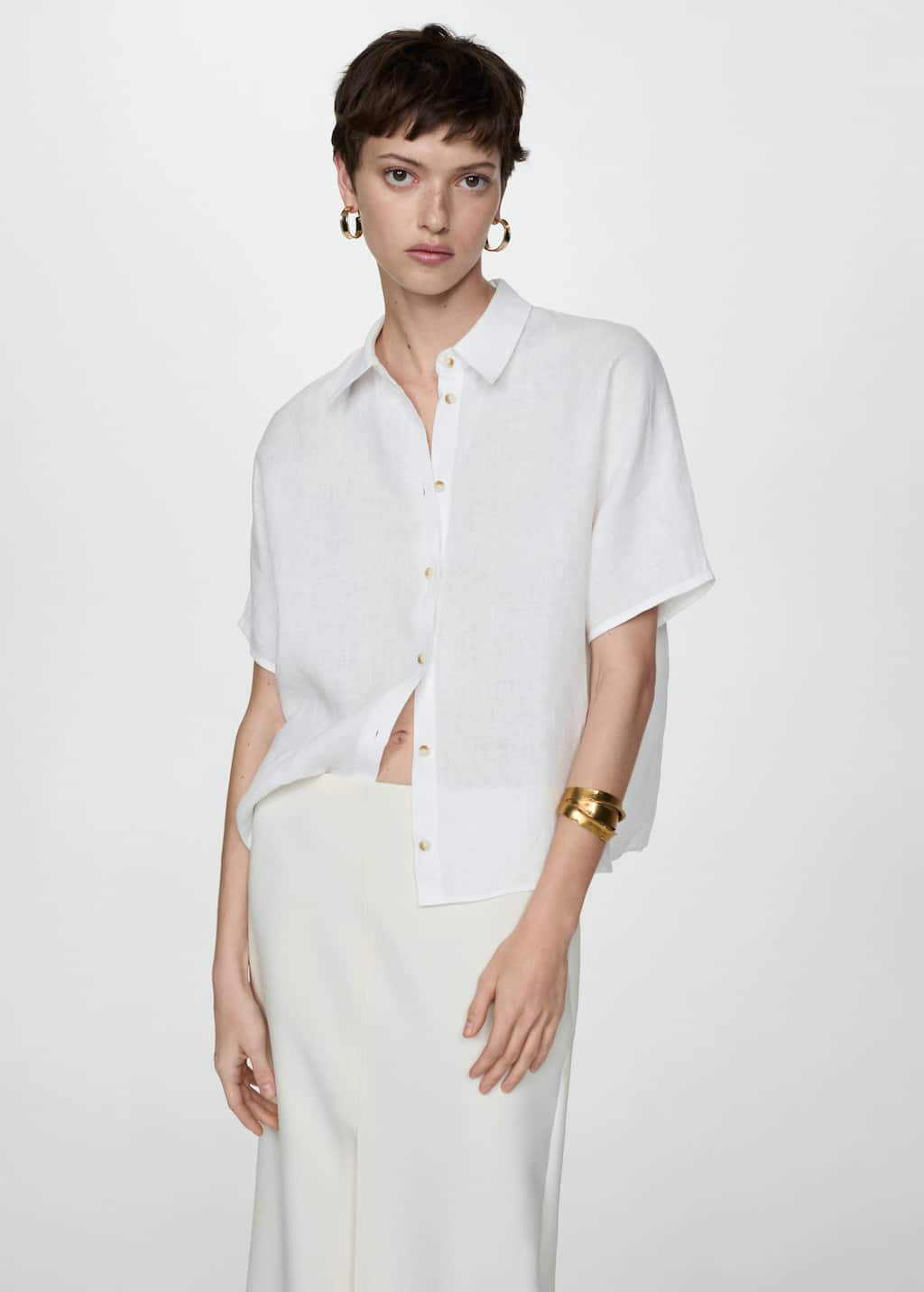 MANGO PAI 77010203-01 MANGO WOMEN SHIRT SHORT SLEEVE