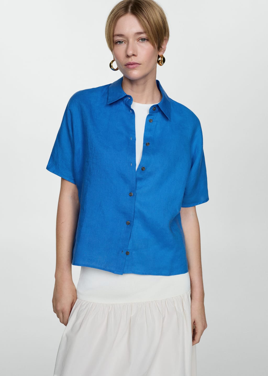 MANGO PAI 77010203-55 MANGO WOMEN SHIRT SHORT SLEEVE