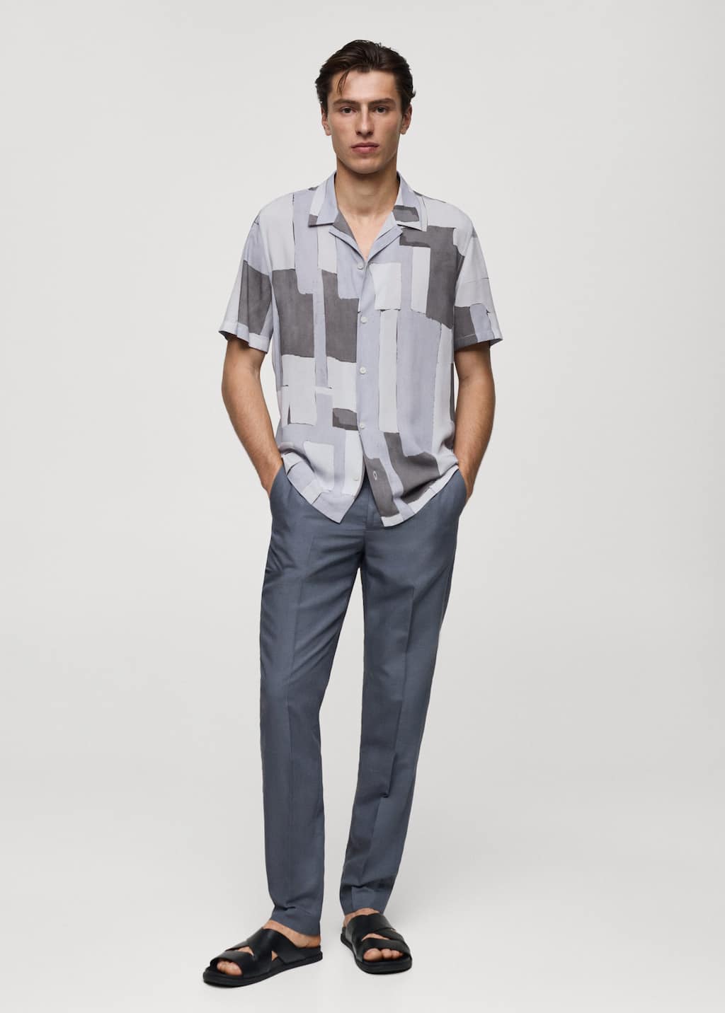 MANGO ATRI 77012549-90 MANGO MAN SHIRT SHORT SLEEVE