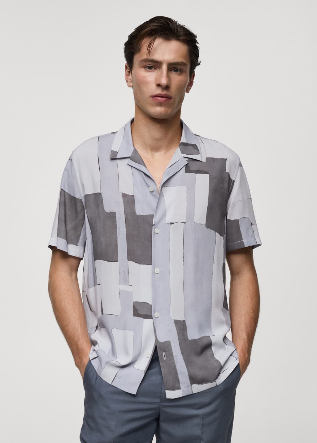 MANGO ATRI 77012549-90 MANGO MAN SHIRT SHORT SLEEVE