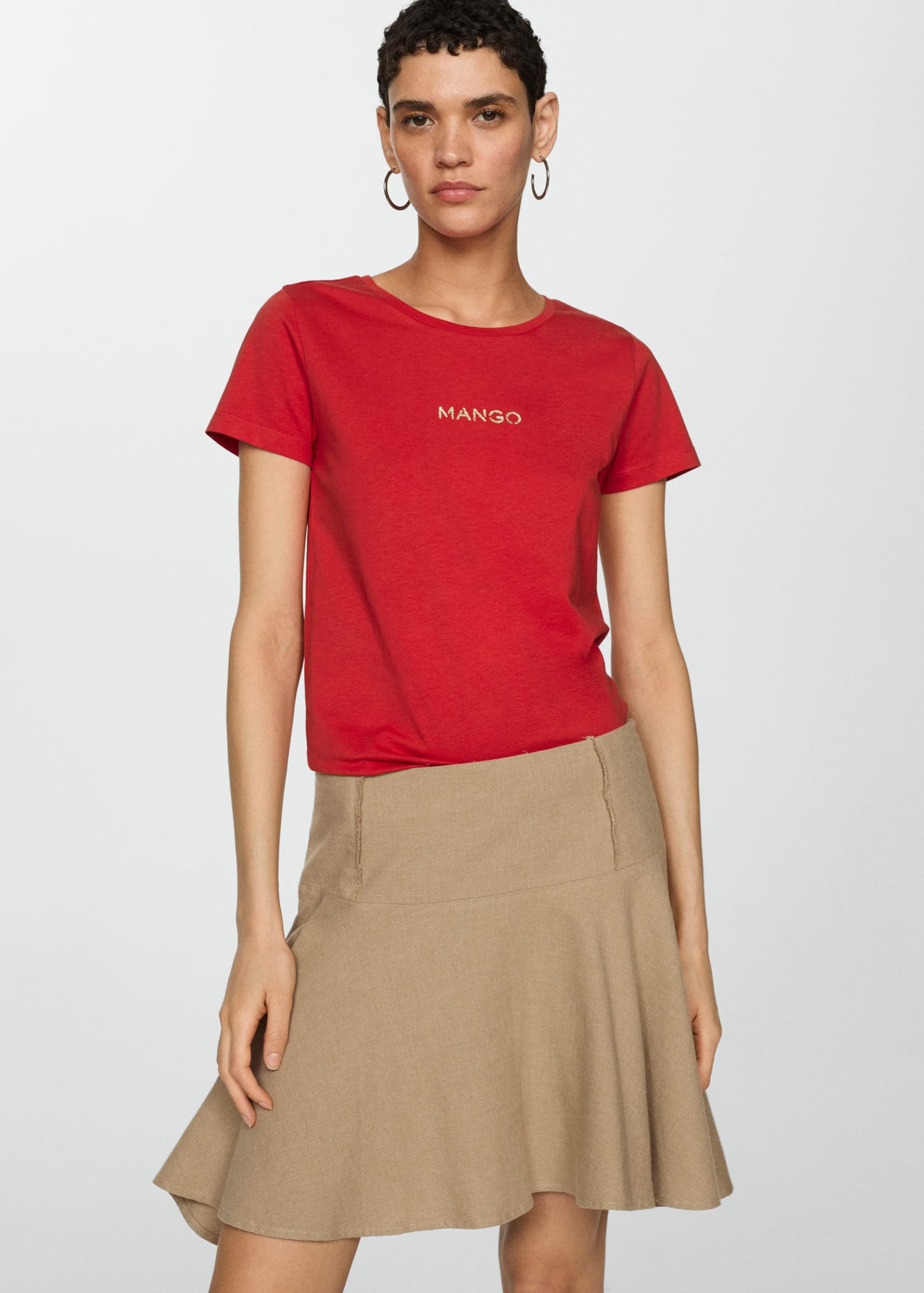 MANGO MANGOLOG-H 77020354-70 MANGO WOMEN T-SHIRT SHORT SLEEVE