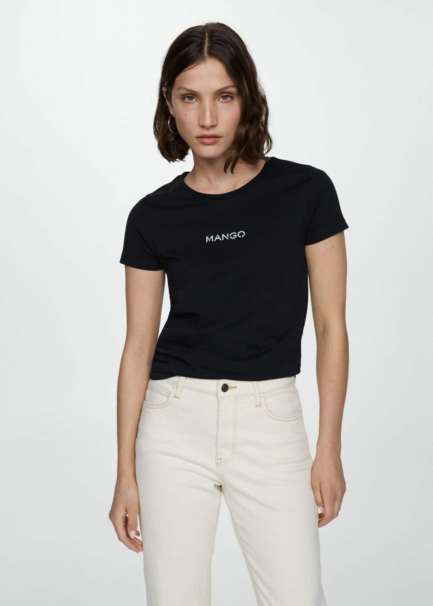 MANGO MANGOLOG-H 77020354-99 MANGO WOMEN T-SHIRT SHORT SLEEVE