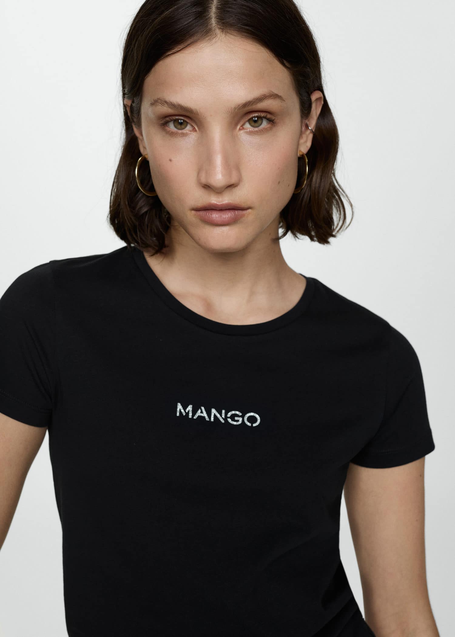 MANGO MANGOLOG-H 77020354-99 MANGO WOMEN T-SHIRT SHORT SLEEVE