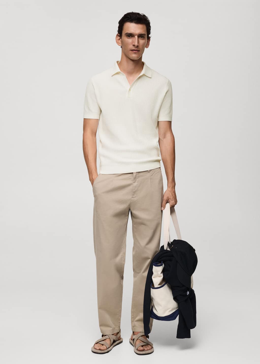 MANGO FLUIDOH-H 77037698-02 MANGO MAN POLO SHIRT