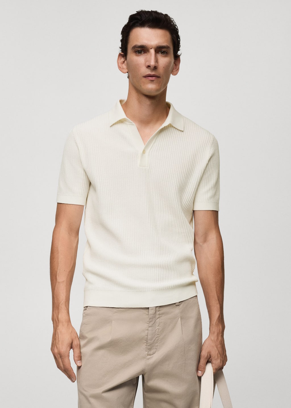 MANGO FLUIDOH-H 77037698-02 MANGO MAN POLO SHIRT