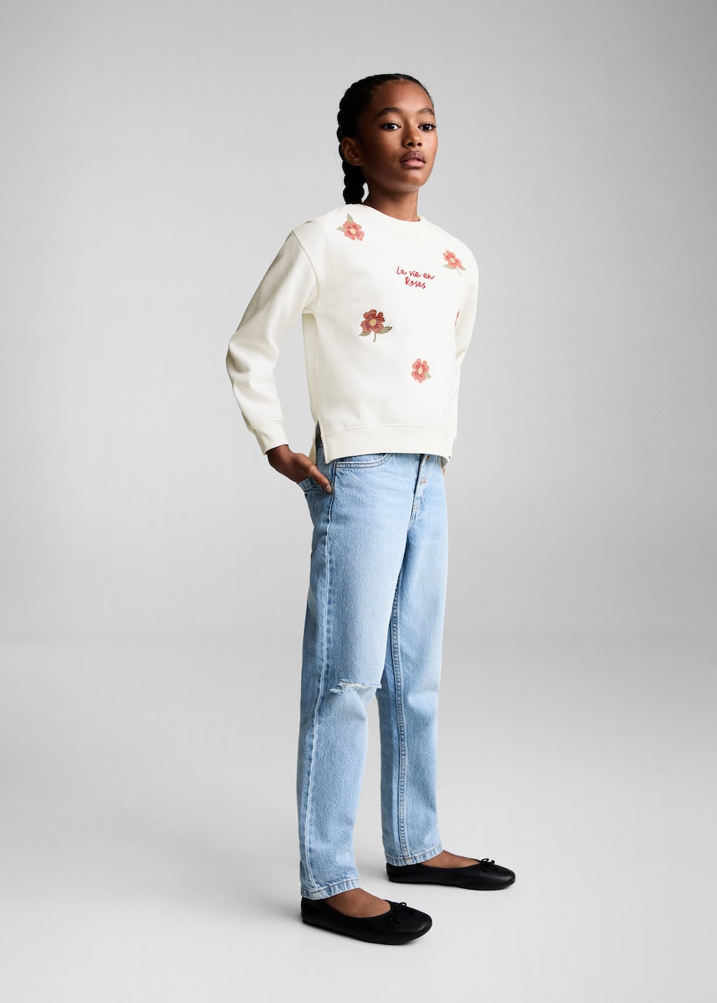 MANGO ROSES 77037703-02 MANGO KIDS GIRL SWEATSHIRT