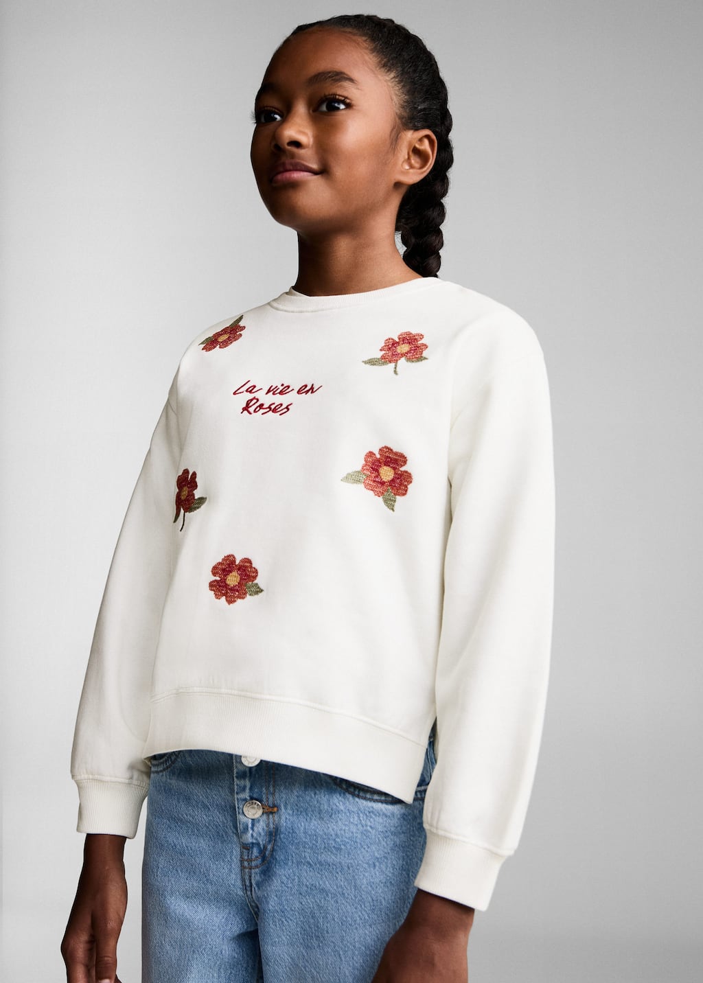 MANGO ROSES 77037703-02 MANGO KIDS GIRL SWEATSHIRT