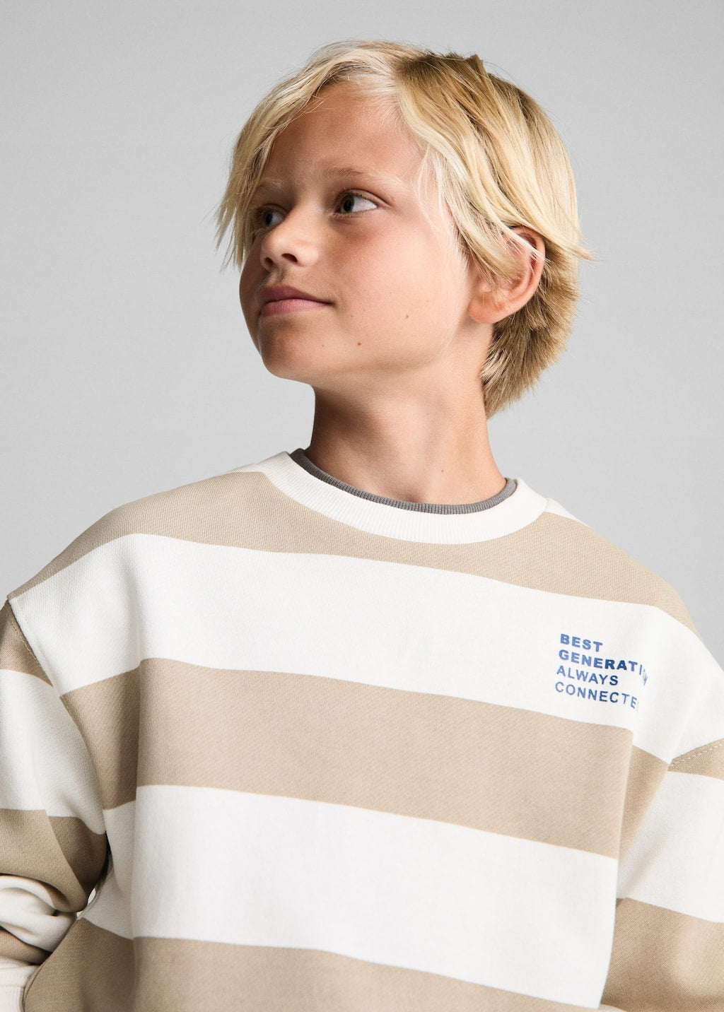 MANGO STRIPES7 77042922-07 MANGO KIDS BOY SWEATSHIRT