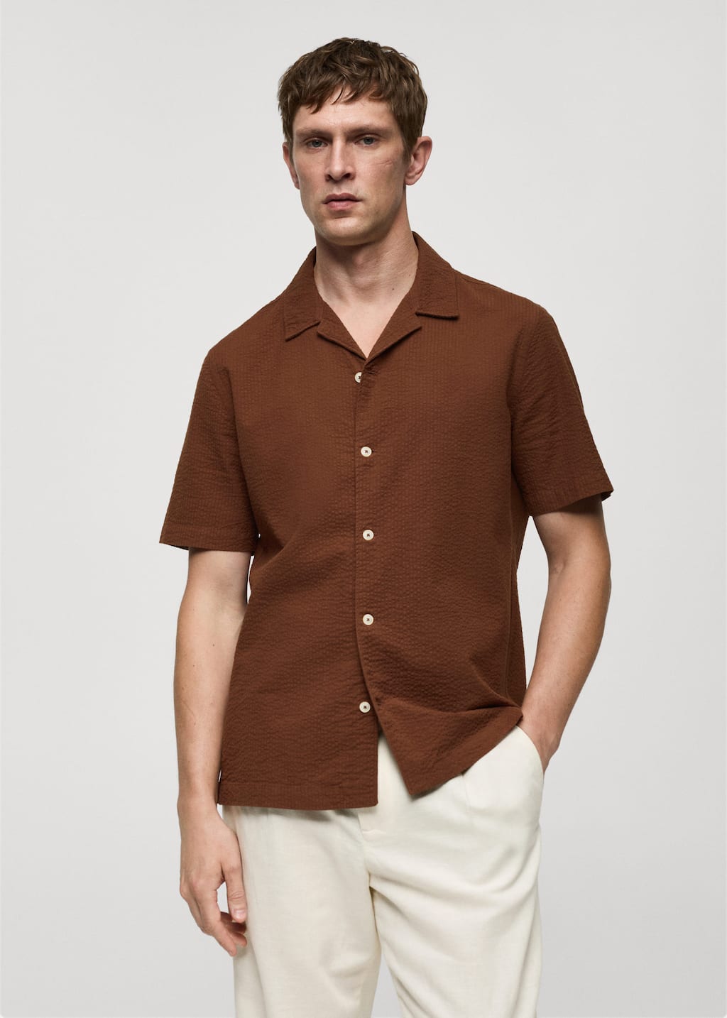 MANGO DIDIER 77050609-78 MANGO MAN SHIRT SHORT SLEEVE