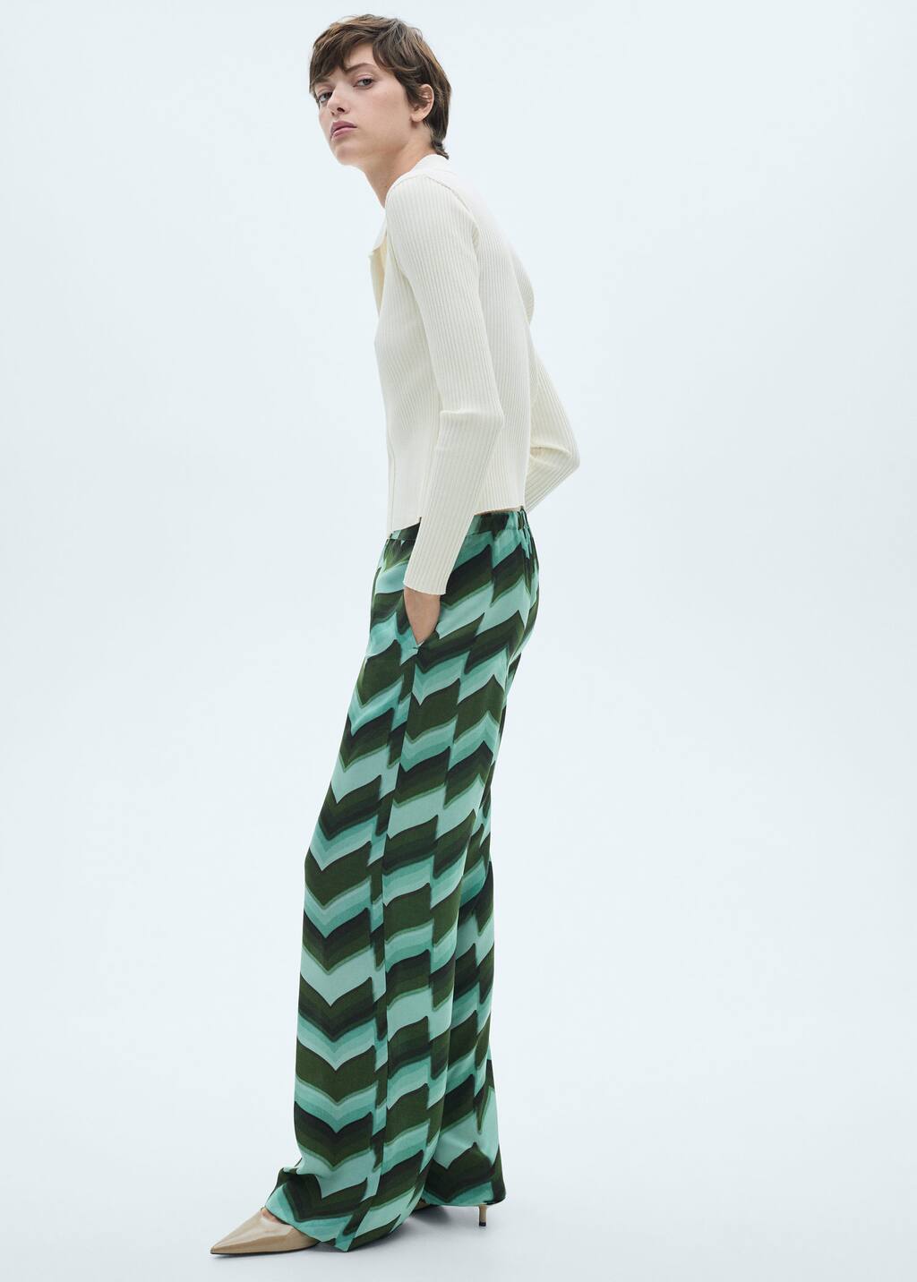 MANGO ZIGZAG-A 77056355-43 MANGO WOMEN TROUSER