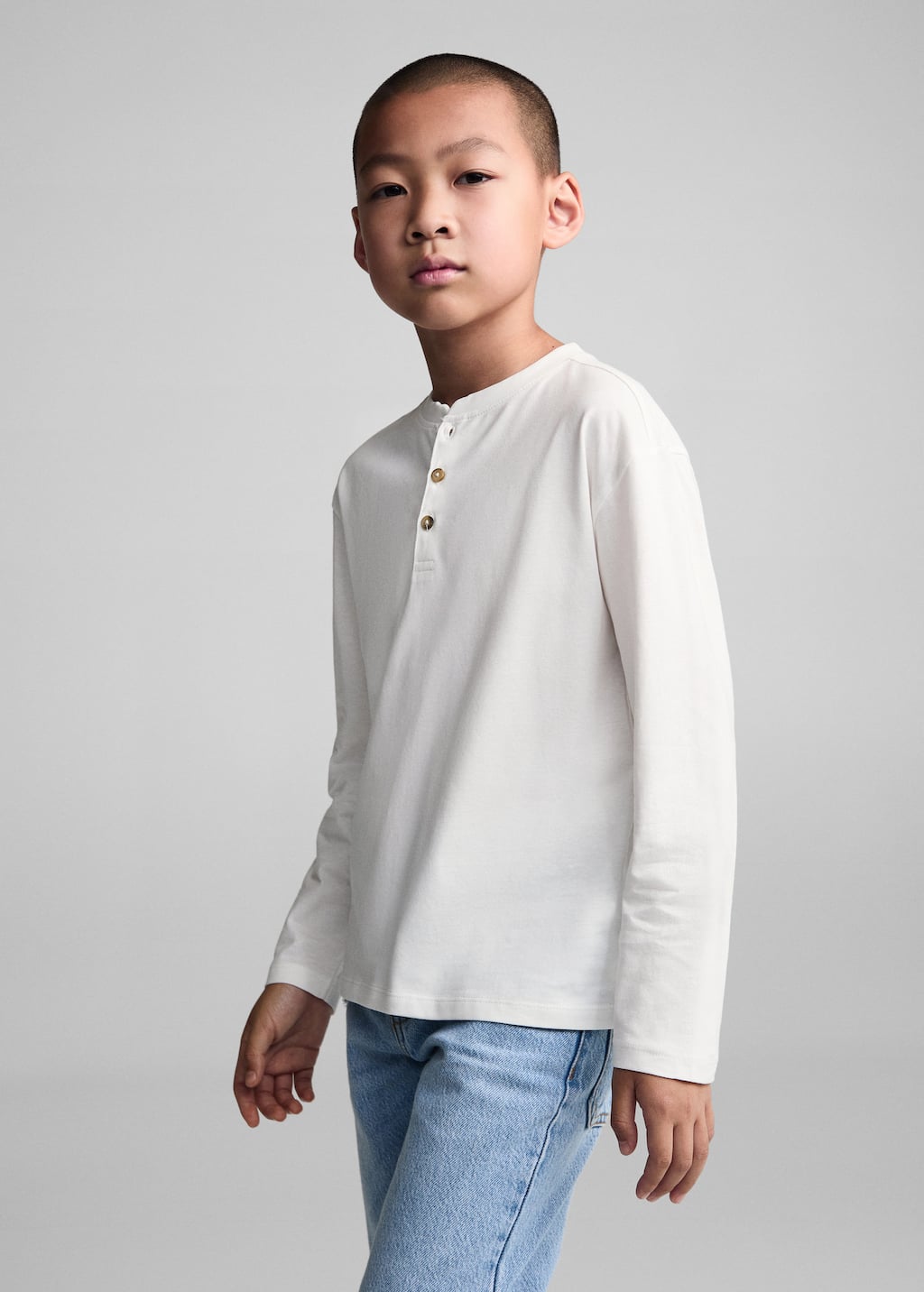 MANGO HENLEY7 77073271-02 MANGO KIDS BOY T-SHIRT LONG SLEEVE