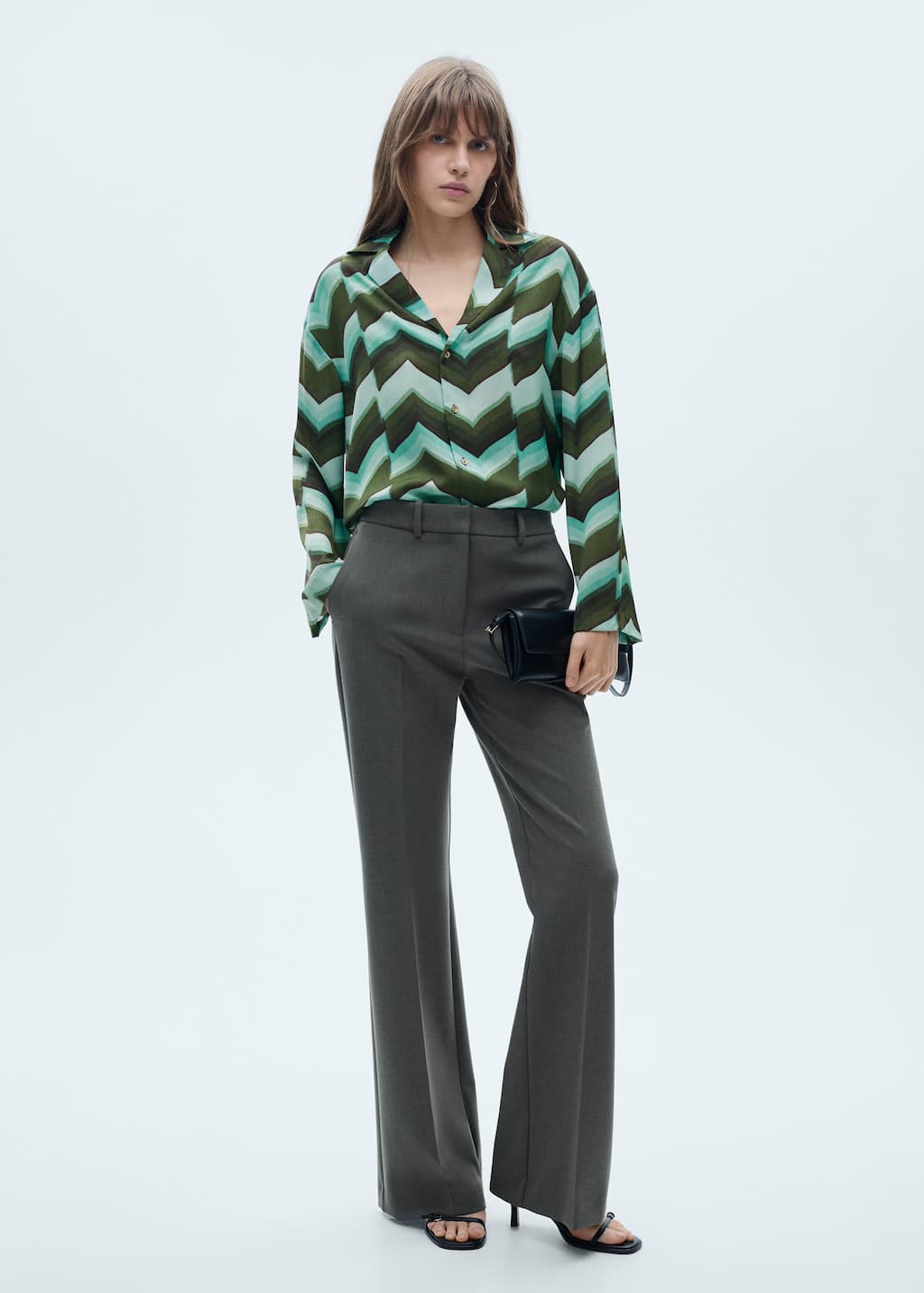 MANGO ZIGZAG-A 77076355-43 MANGO WOMEN SHIRT LONG SLEEVE