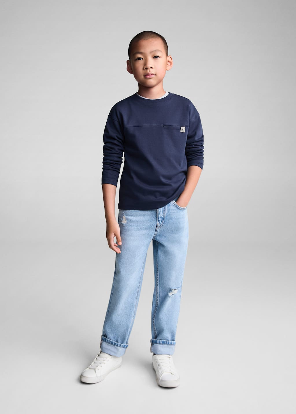 MANGO NEWBASIC 77084437-56 MANGO KIDS BOY T-SHIRT LONG SLEEVE