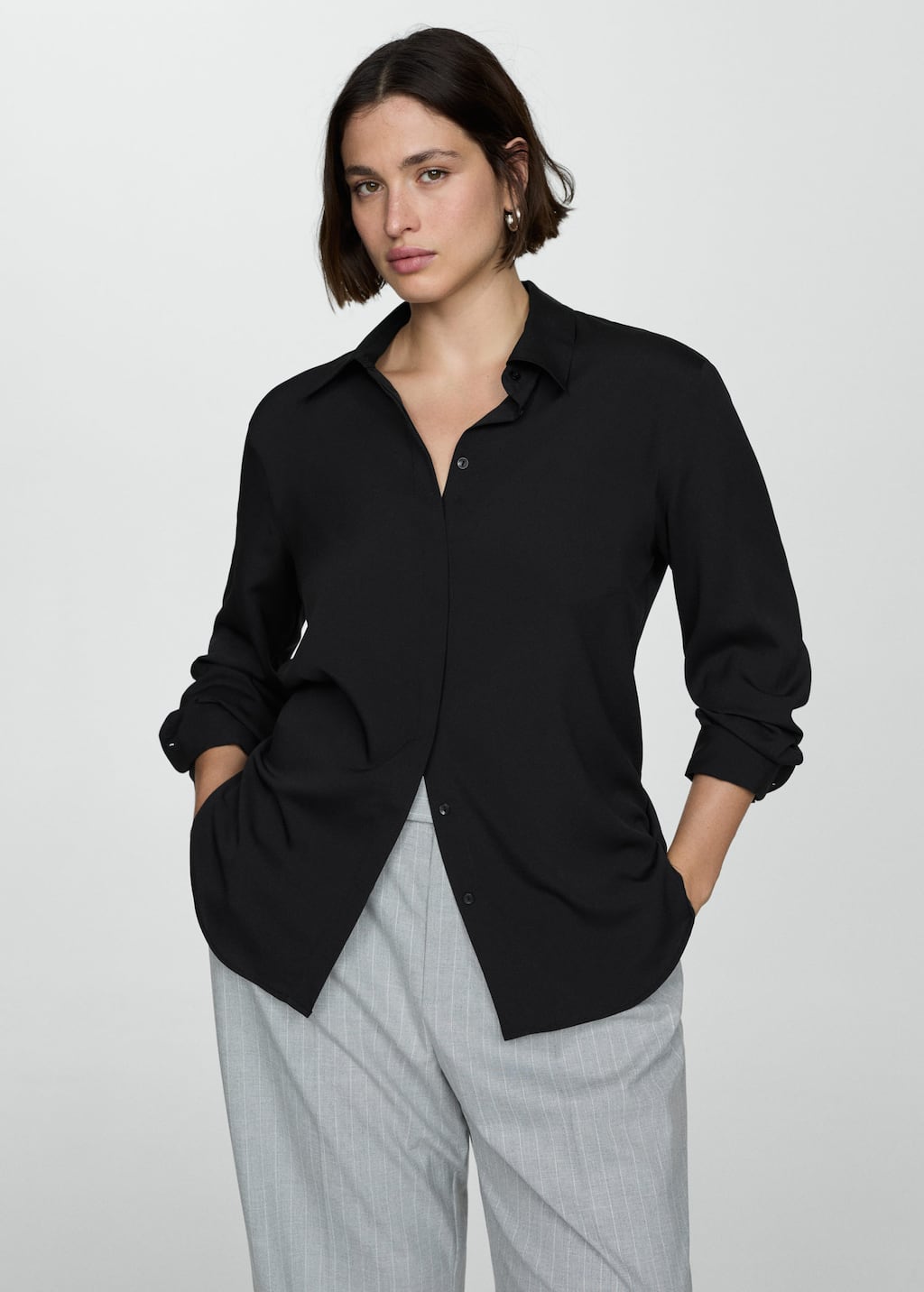 MANGO BASIC 77085628-99 MANGO WOMEN SHIRT LONG SLEEVE