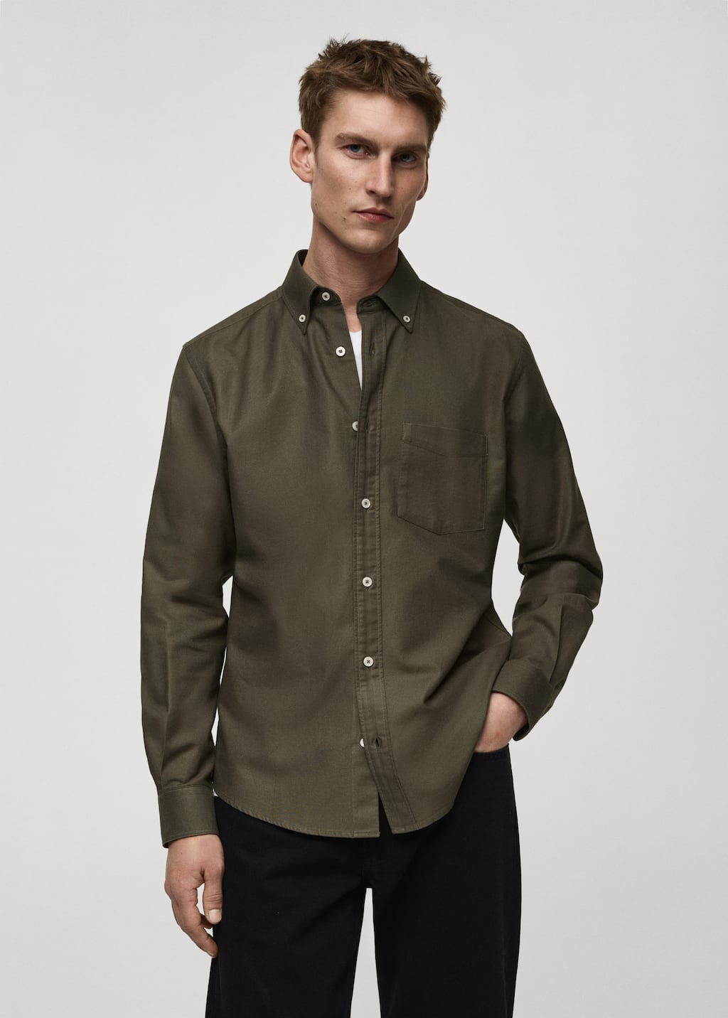 MANGO OXFORD1 87000604-37 MANGO MAN SHIRT SHORT SLEEVE