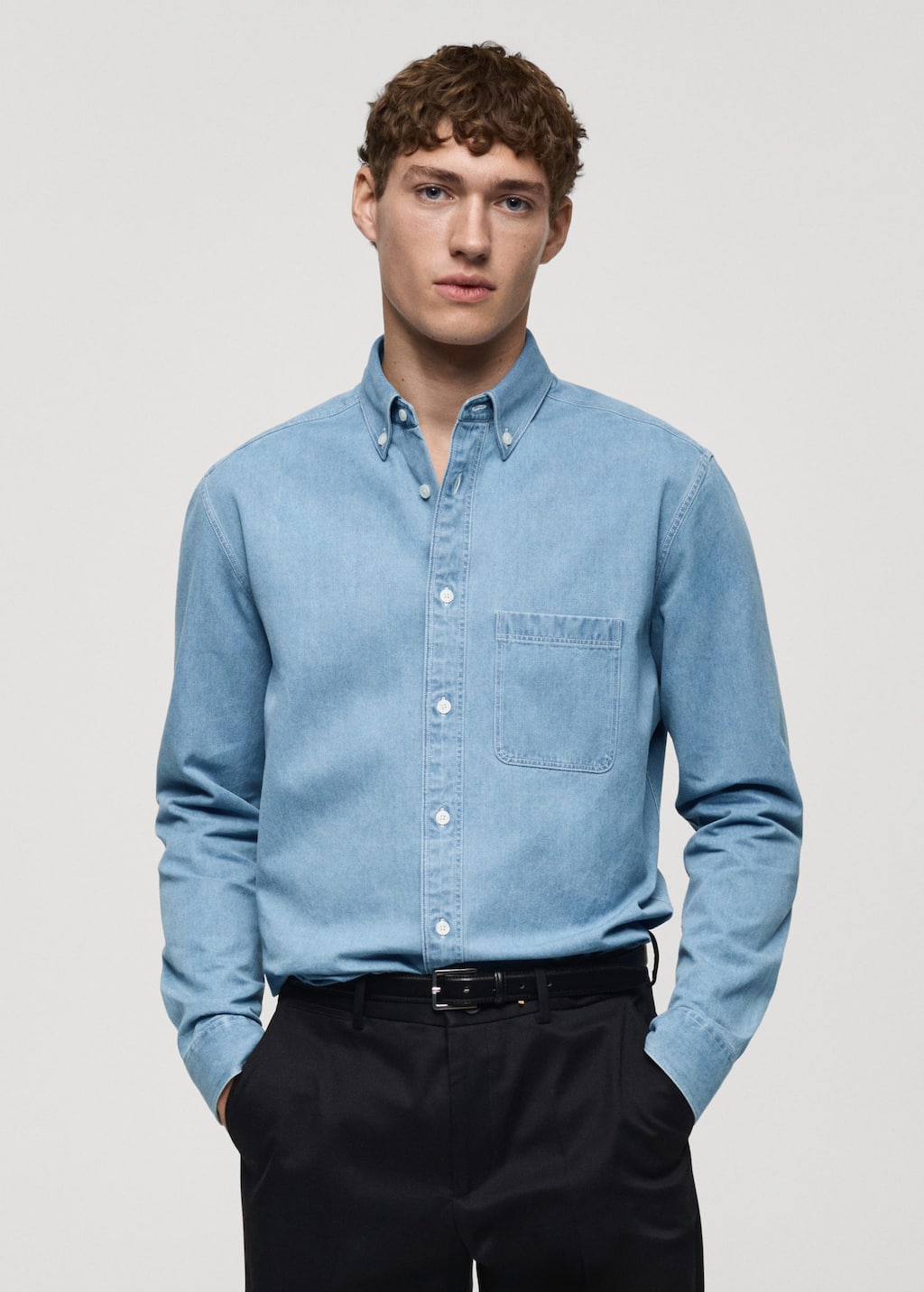 MANGO DENIM 87000609-TM MANGO MAN SHIRT LONG SLEEVE