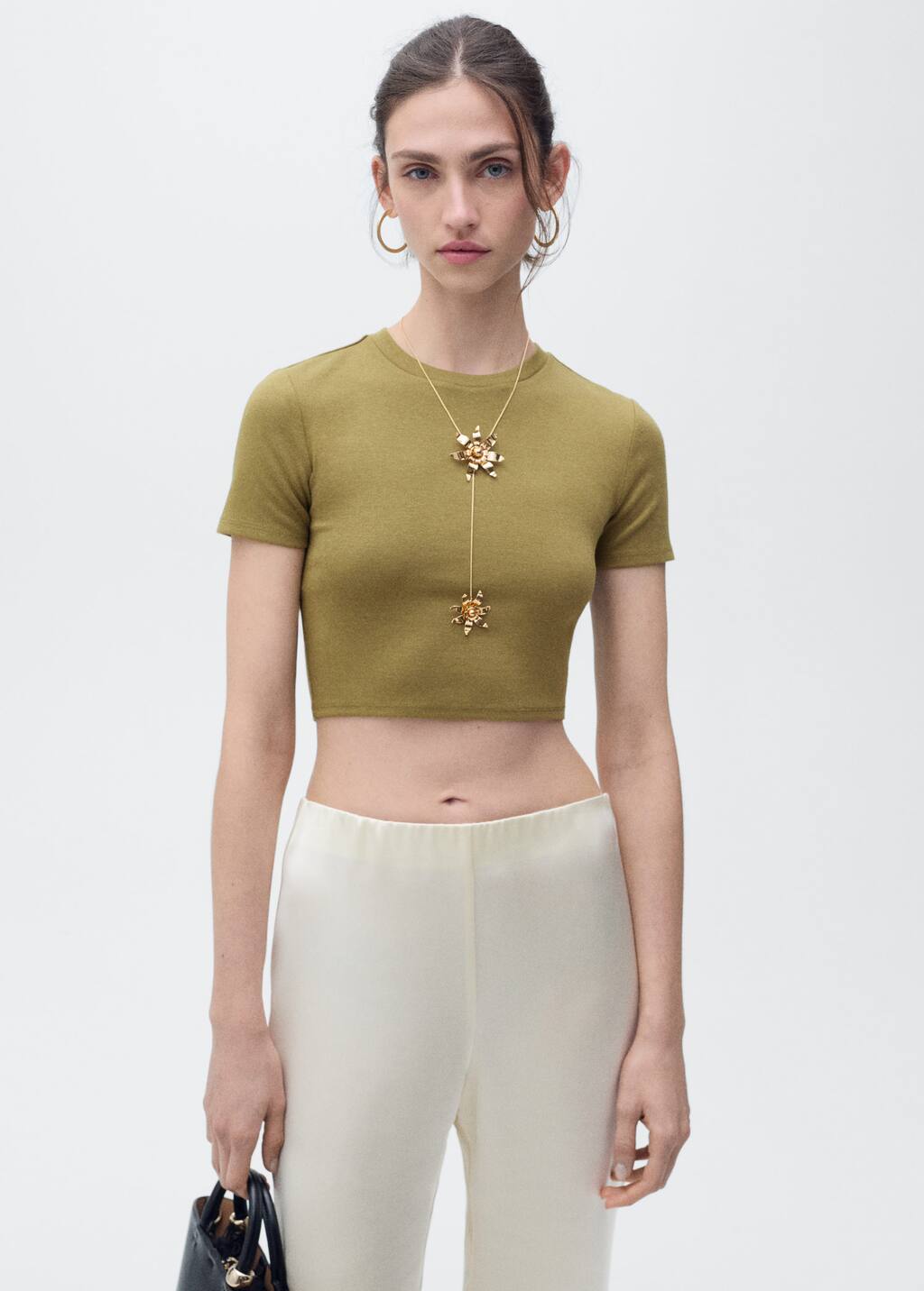 MANGO BASIC-L 87006345-37 MANGO WOMEN T-SHIRT SHORT SLEEVE
