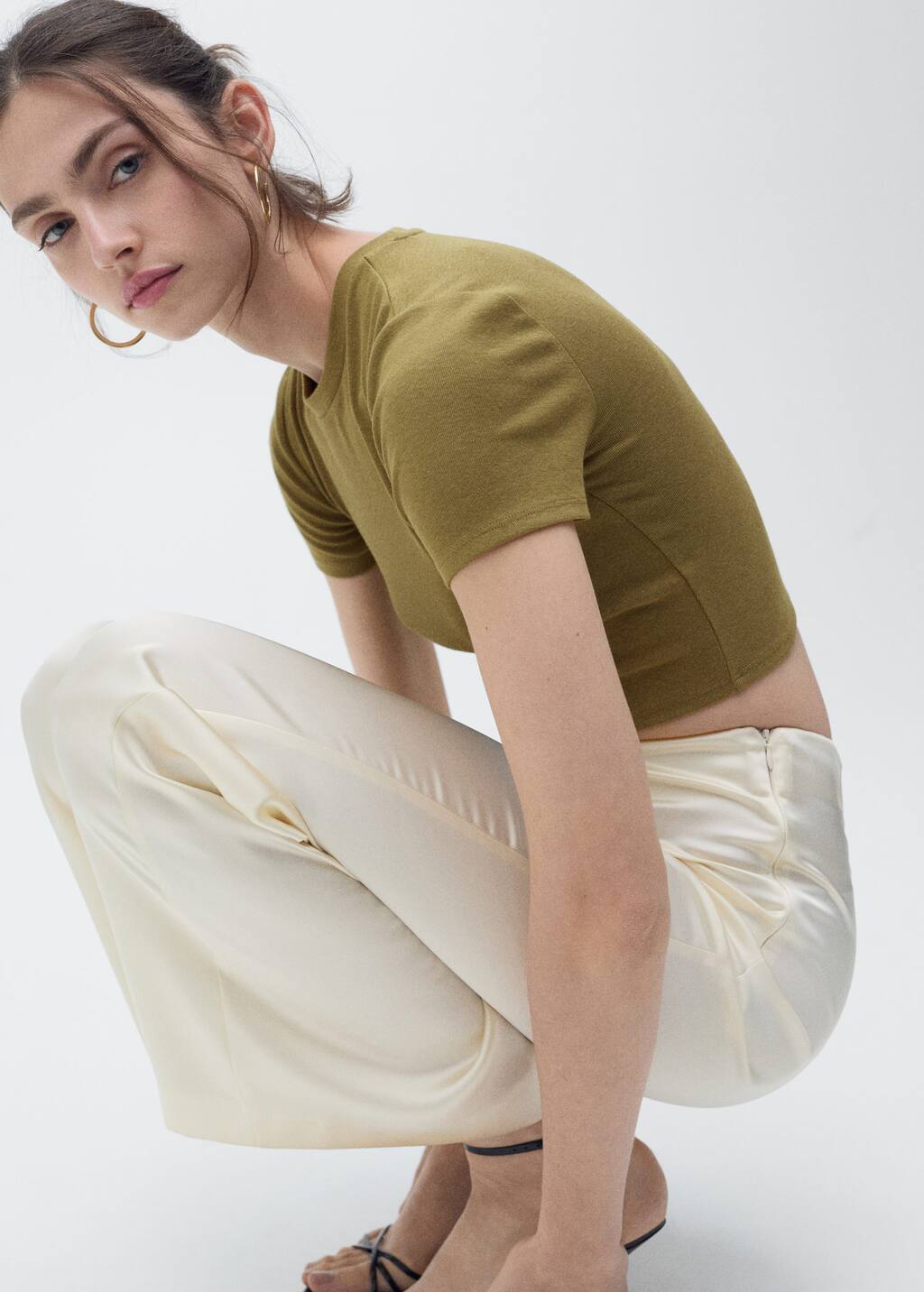 MANGO BASIC-L 87006345-37 MANGO WOMEN T-SHIRT SHORT SLEEVE