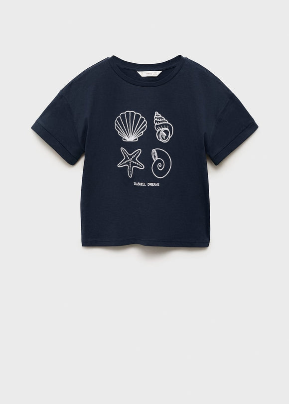MANGO SEASHELL 87006368-56 MANGO KIDS GIRL T-SHIRT SHORT SLEEVE